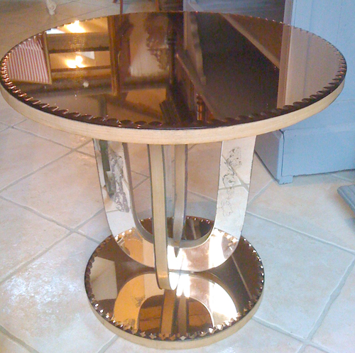 bronze mirrored coffee table